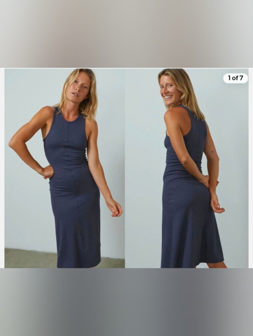 lunya | Restore Fitted Dress | Deep Blue Heather | M